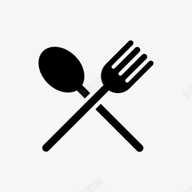 叉子和勺子餐具图标图标