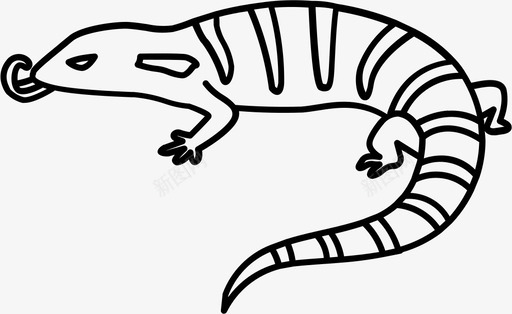 蓝舌蜥蜴澳大利亚爬行动物图标图标