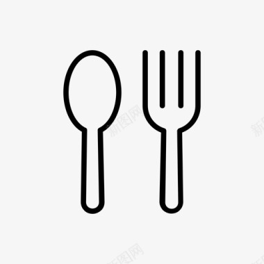 叉子和勺子图标图标