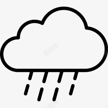 小雨小雨天气天气预报气象线条艺术图标图标