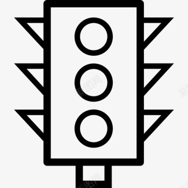 红绿灯路口红绿灯信号灯各种线路图标图标