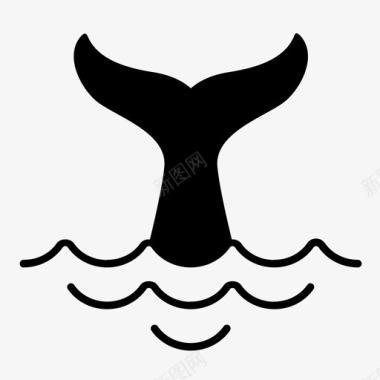 鲸尾座头鲸观鲸图标图标