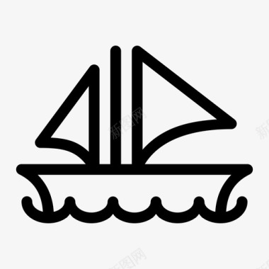 帆船海上水上运动图标图标