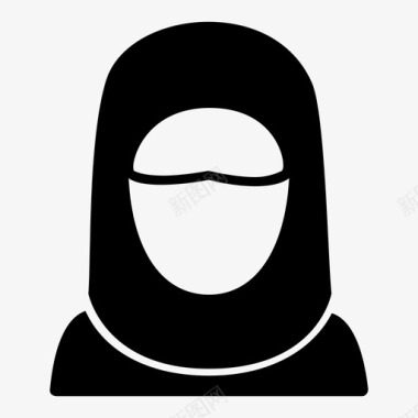 阿巴亚人妇女穆斯林图标图标