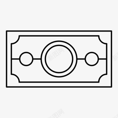 一袋钞票钱现金美元图标图标