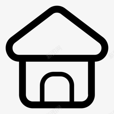 家房子线性正方形图标图标