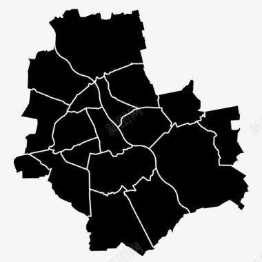 华沙城市地区图标图标