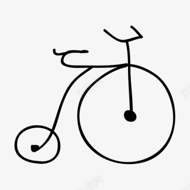 便士自行车复古图标图标