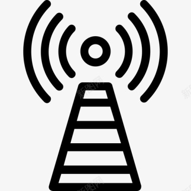 矢量信号发射器无线天线信号塔wifi图标图标