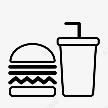 快餐招牌快餐餐饮图标图标