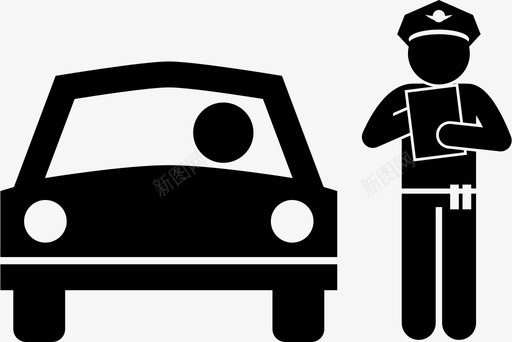 警察传唤汽车司机图标图标