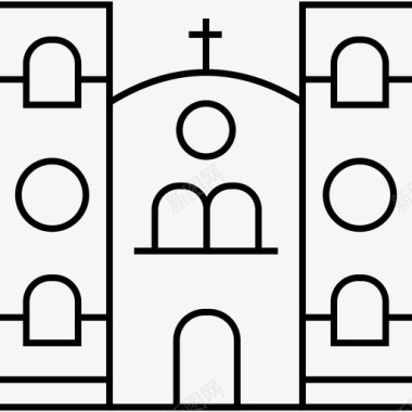 着名地标建筑圣约翰大教堂建筑地标图标图标