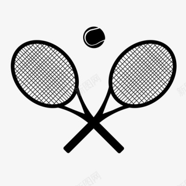 网球围栏网球拍和球比赛团队图标图标