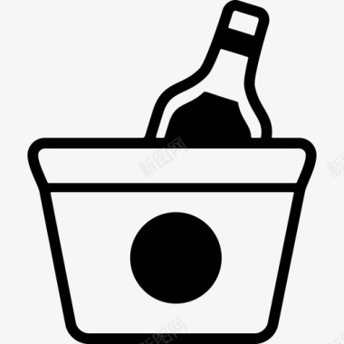 冰桶和冰瓶食物葡萄酒图标图标