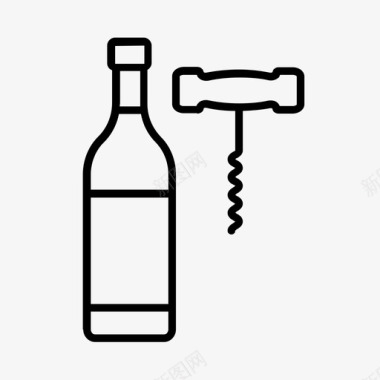葡萄酒鉴赏家开瓶器图标图标