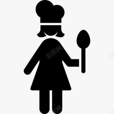女厨师食品职业女性图标图标