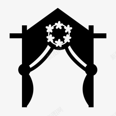 结婚拱门婚礼拱门庆祝图标图标