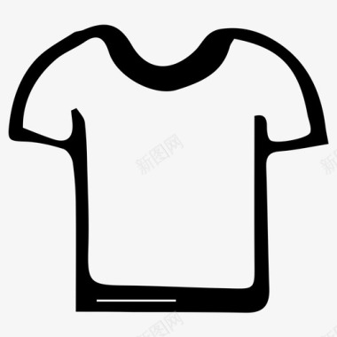 运动休闲T恤T恤衣服手绘图标图标