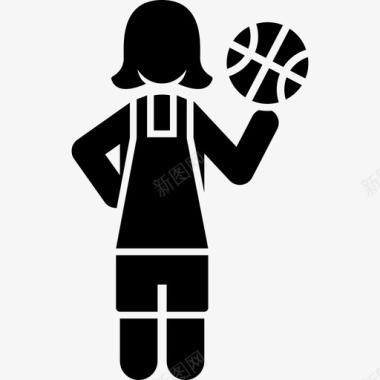 运动小人图标矢量素材篮球运动员体育运动员职业女性图标图标