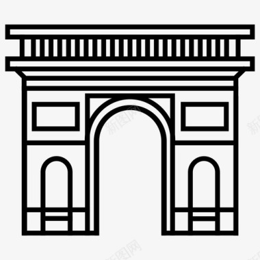法国凯旋门风情凯旋门建筑法国图标图标