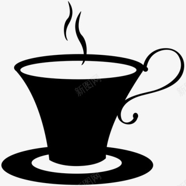 热咖啡饮料涂鸦图标图标