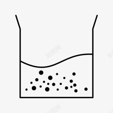 半圆台烧杯半填充化学品烧瓶图标图标