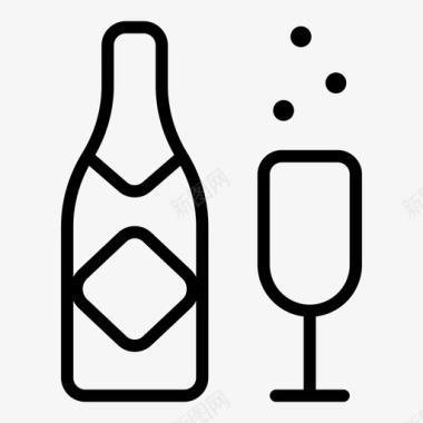 香槟酒瓶子图标图标