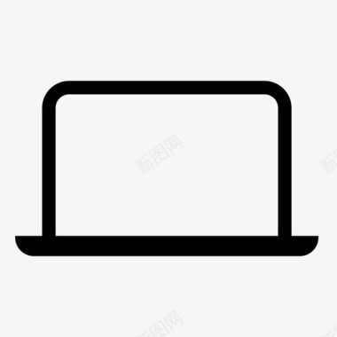 笔记本电脑macbook线性方形图标图标