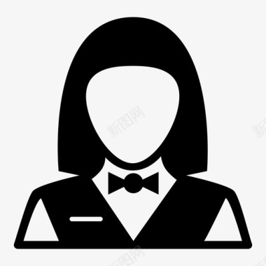 女服务员头像女性图标图标