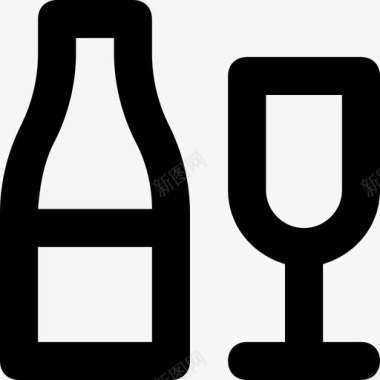 酒瓶酒杯酒杯酒精啤酒瓶图标图标