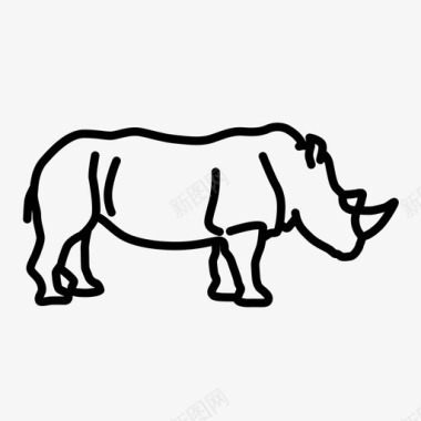 犀牛非洲动物图标图标