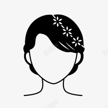 女人说话婚礼头发头发配件女人化身图标图标