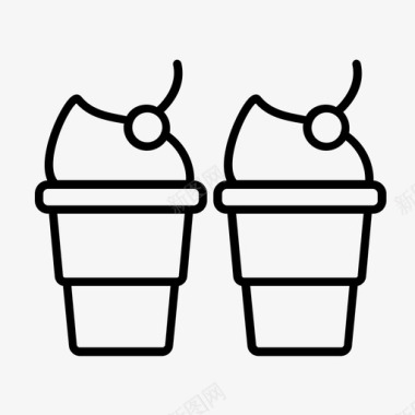 冰淇淋筒生日嘉年华图标图标