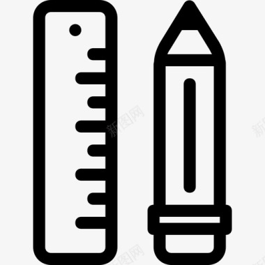 铅笔和尺子教育学校图标图标
