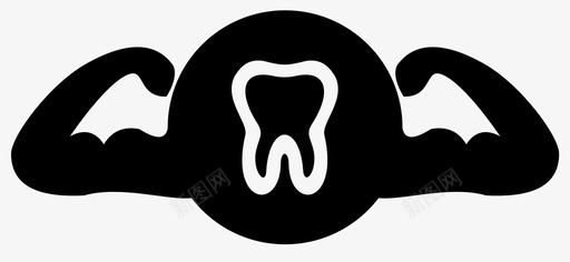 强壮的牙齿牙齿力量图标图标