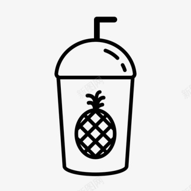 菠萝汁果汁饮料图标图标