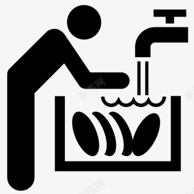 洗碗机工作厨房图标图标