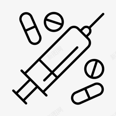 儿童接种注射器医生药品图标图标