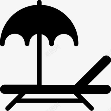夏季旅游旅游海滩躺椅图标图标