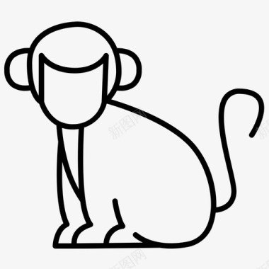 黑猴子猴子动物丛林图标图标