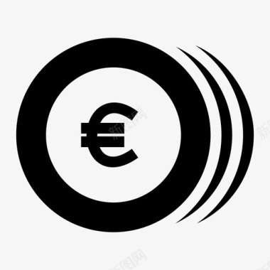 欧元硬币货币图标图标