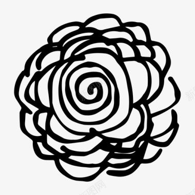 花抽象圆珠笔图标图标