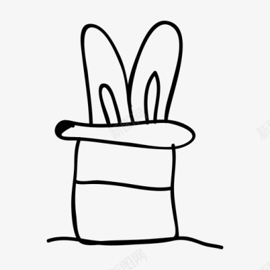 魔术帽兔子表演者图标图标