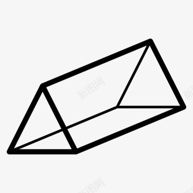 几何元素三棱柱体三维形状几何形状图标图标