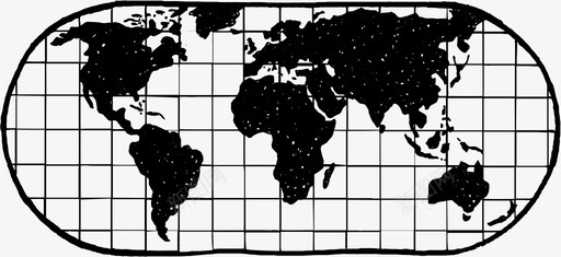 世界地图大陆涂鸦图标图标