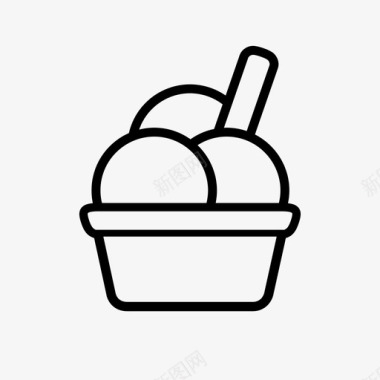 冰淇淋勺甜点食物图标图标