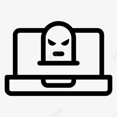 网络犯罪电脑黑客恶意软件图标图标