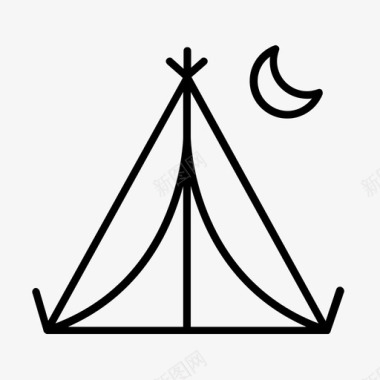露营露营地女导游图标图标