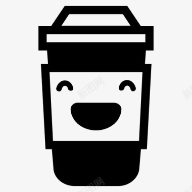 paperlaughing外卖咖啡杯卡布奇诺happy图标图标