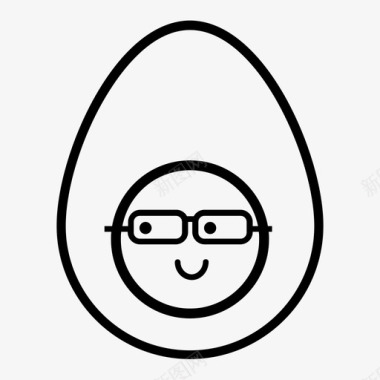 书呆子蛋煮鸡蛋表情符号图标图标